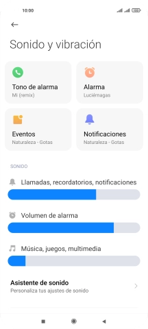 Pulsa Tono de alarma.