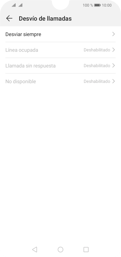 Pulsa el tipo de desvío deseado.