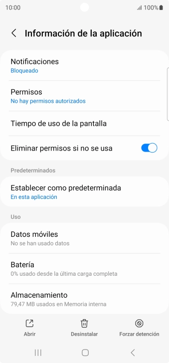 Pulsa Almacenamiento.
