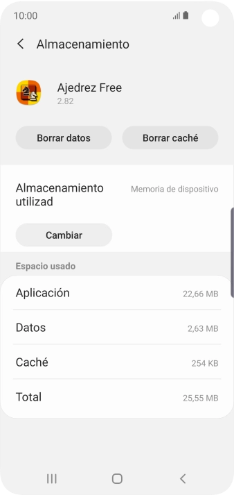 Pulsa Borrar caché.