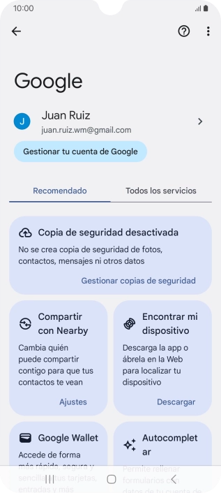 Pulsa Encontrar mi dispositivo.