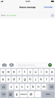 Pulsa en el campo de escritura  y escribe el texto del mensaje corto.