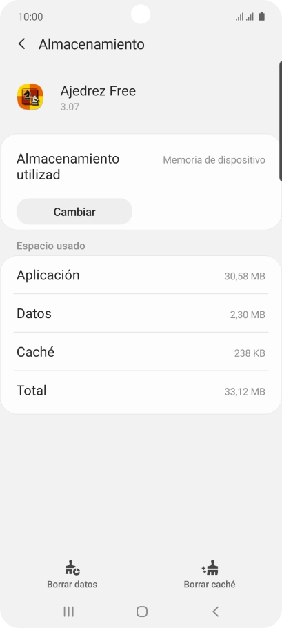 Pulsa Borrar caché.