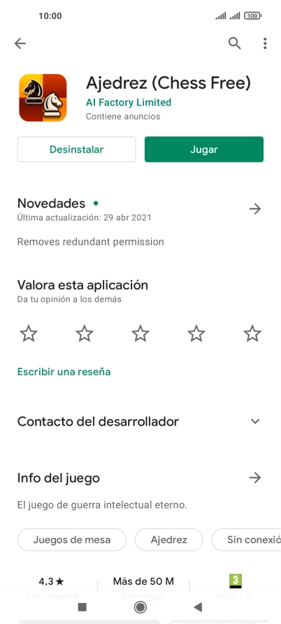 Pulsa Desinstalar.