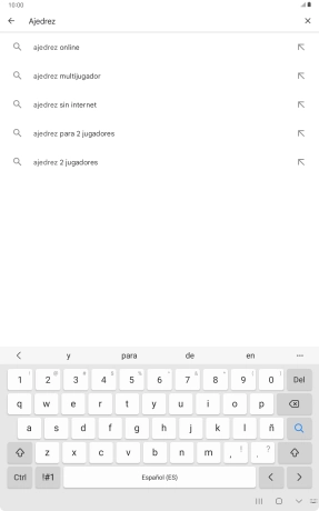 Introduce el nombre del tema o de la app y pulsa el icono de búsqueda.