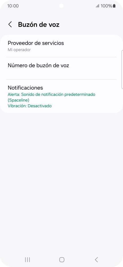 Pulsa Número de buzón de voz.