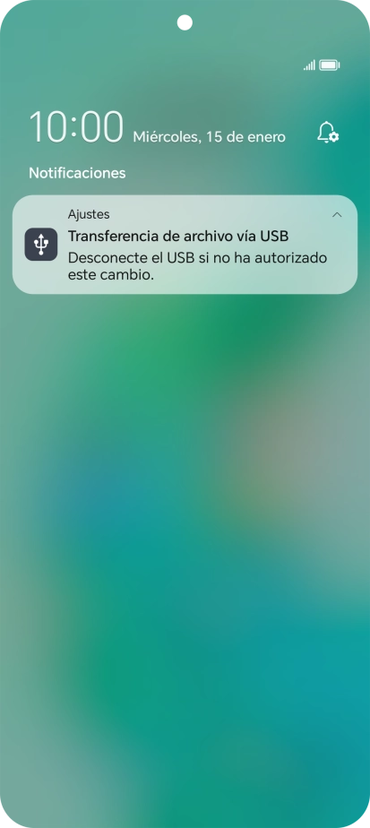 Pulsa el icono de USB.
