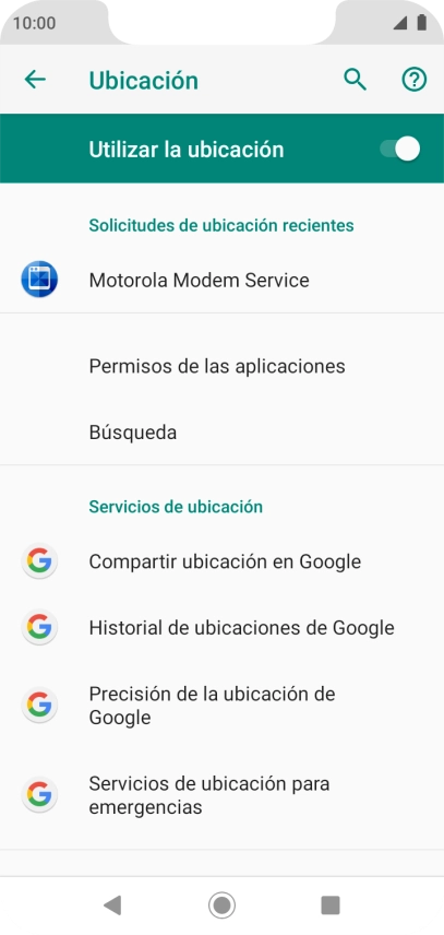 Pulsa Precisión de la ubicación de Google.