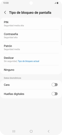 Pulsa Huellas digitales.