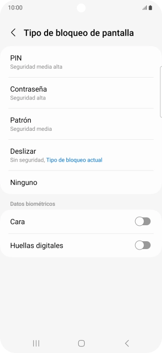 Pulsa Huellas digitales.