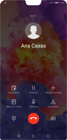 Pulsa el icono de finalizar llamada. Pulsa el icono de finalizar llamada.