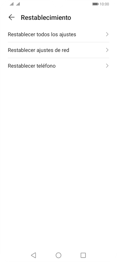 Pulsa Restablecer teléfono.