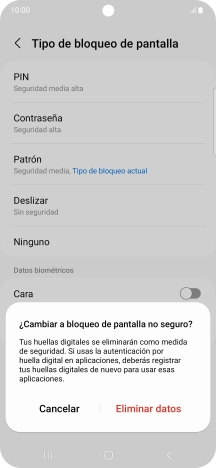 Pulsa Eliminar datos.