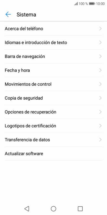 Pulsa Actualizar software. Si hay una versión de software nueva disponible, aparecerá ahora en la pantalla. Sigue las indicaciones de la pantalla para actualizar el software del teléfono.