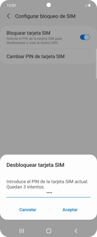 Introduce tu código PIN y pulsa Aceptar.