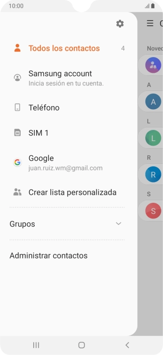 Pulsa Administrar contactos.