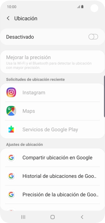 Pulsa el indicador para activar o desactivar la función.