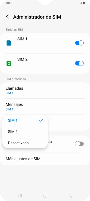 Pulsa el ajuste deseado.