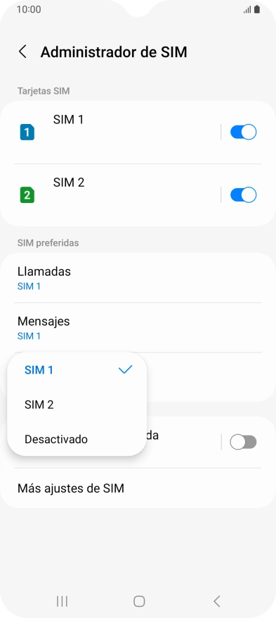 Pulsa el ajuste deseado.