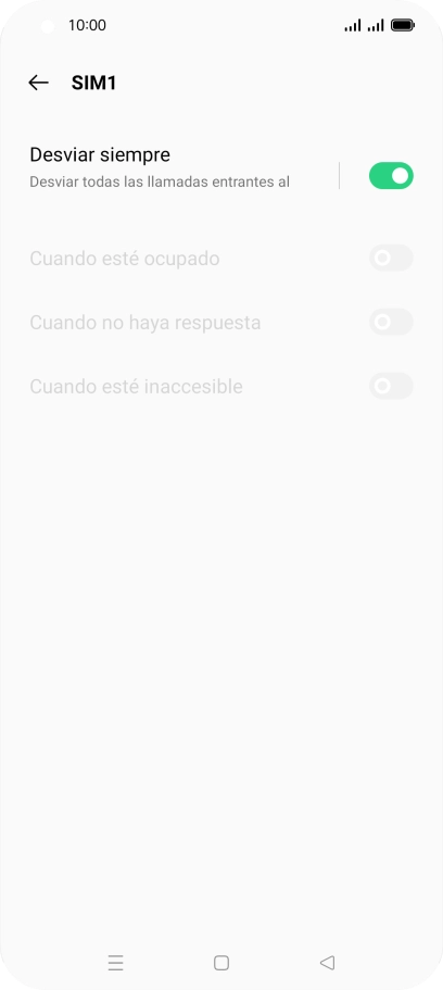 Pulsa el indicador junto al tipo de desvío deseado. Pulsa el indicador junto al tipo de desvío deseado.