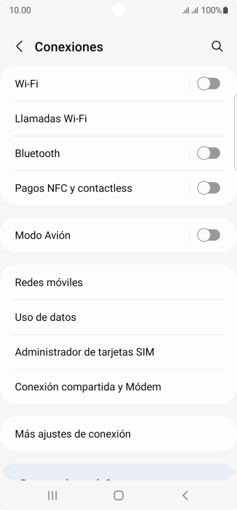 Pulsa Redes móviles.