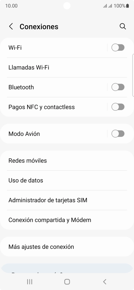 Pulsa Redes móviles.