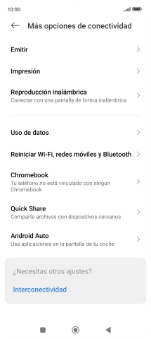 Pulsa Reiniciar Wi-Fi, redes móviles y Bluetooth.