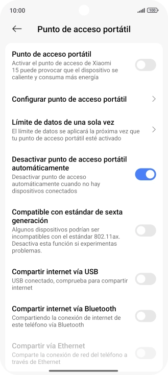 Pulsa Configurar punto de acceso portátil.