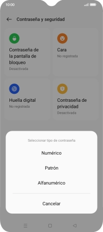 Pulsa el código de seguridad deseado y sigue las indicaciones de la pantalla para crear un código de seguridad del teléfono adicional.