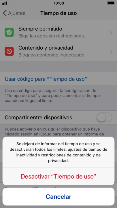 Pulsa Desactivar 