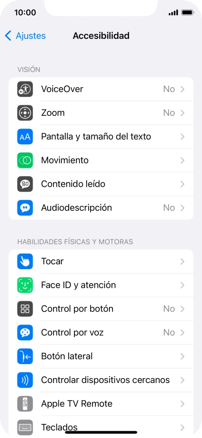 Pulsa una categoría bajo 