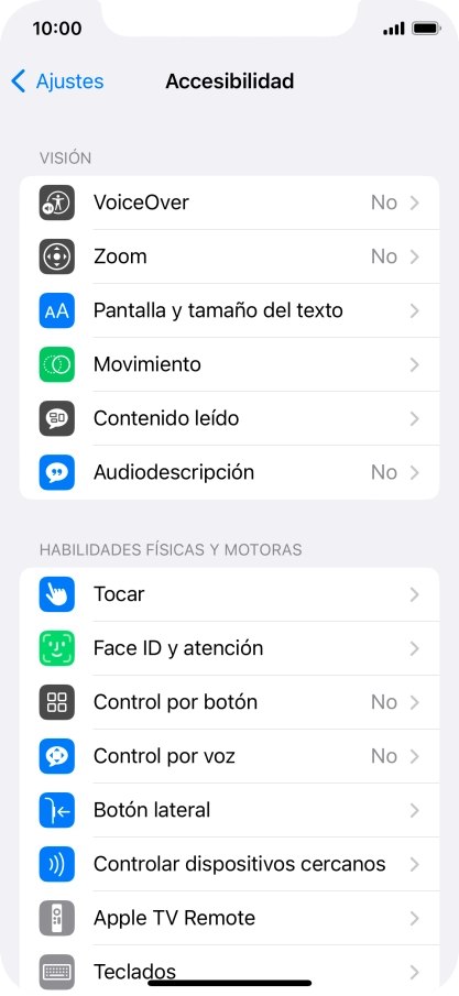 Pulsa una categoría bajo 