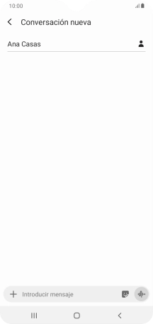 Pulsa en el campo de escritura  y escribe el texto del mensaje corto.