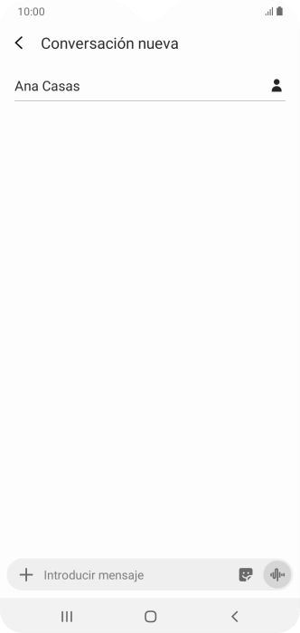 Pulsa en el campo de escritura  y escribe el texto del mensaje corto.