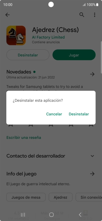 Pulsa Desinstalar.