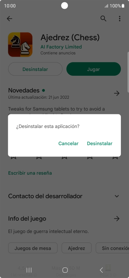 Pulsa Desinstalar.