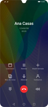 Pulsa el icono de finalizar llamada.