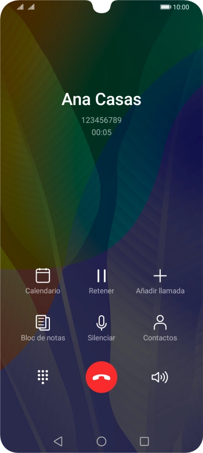 Pulsa el icono de finalizar llamada.