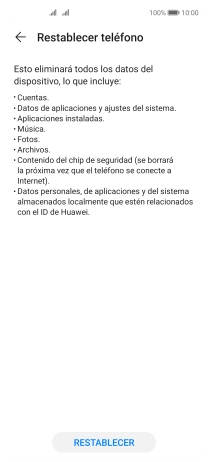 Pulsa RESTABLECER.