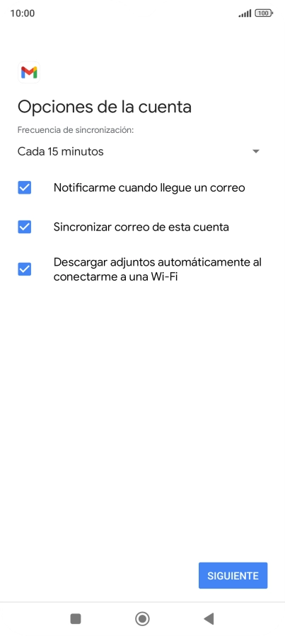 Si aparece en la pantalla esta imagen, tu cuenta de correo electrónico ha sido reconocida y configurada automáticamente. Sigue las indicaciones de la pantalla para introducir más información y terminar la configuración.