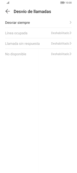 Pulsa el tipo de desvío deseado.