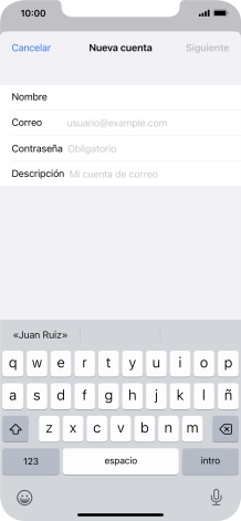 Pulsa Correo e introduce tu dirección de correo electrónico.