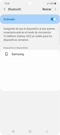 Pulsa el dispositivo Bluetooth deseado y sigue las indicaciones de la pantalla para vincular el dispositivo al teléfono.