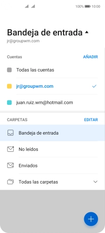 Pulsa la cuenta de correo electrónico deseada.