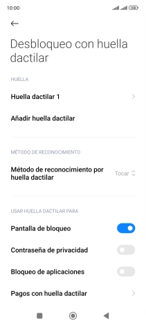 Pulsa  el indicador junto a los ajustes deseados para activarlos o desactivarlos.
