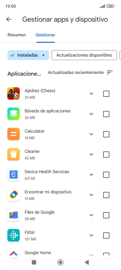 Pulsa la app deseada.