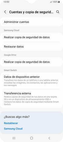 Pulsa Administrar cuentas.