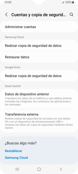 Pulsa Administrar cuentas.