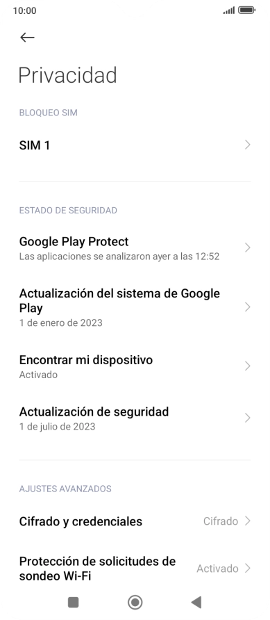 Pulsa el nombre de la tarjeta SIM.