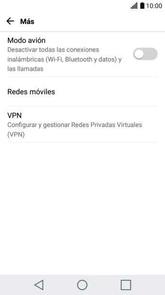 Pulsa Redes móviles.